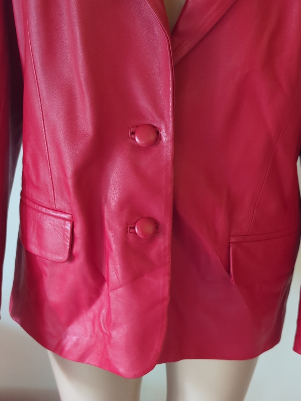 Beautiful Red Leather Jacket - Picture 3 of 8